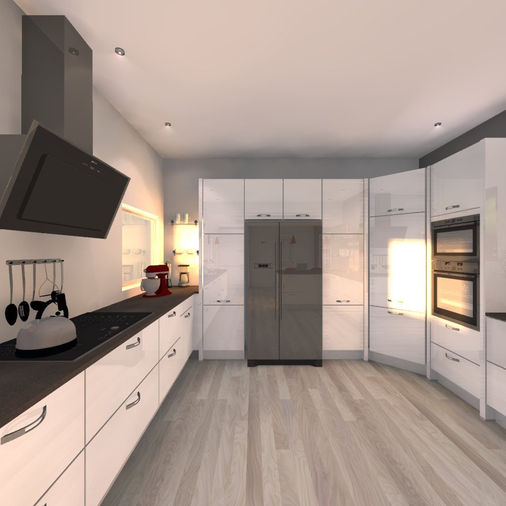 2020年创建的Neff厨房的厨房全景