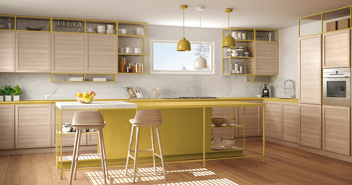 明亮的强调色厨房设计趋势
